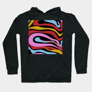 Modern Retro Liquid Swirl Abstract Pattern Hoodie